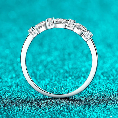 Oval Cut Full Moissanite Ring for Women 925 Sterling Silver with White Gold Plated Lab Diamond Wedding Gemstone Rings