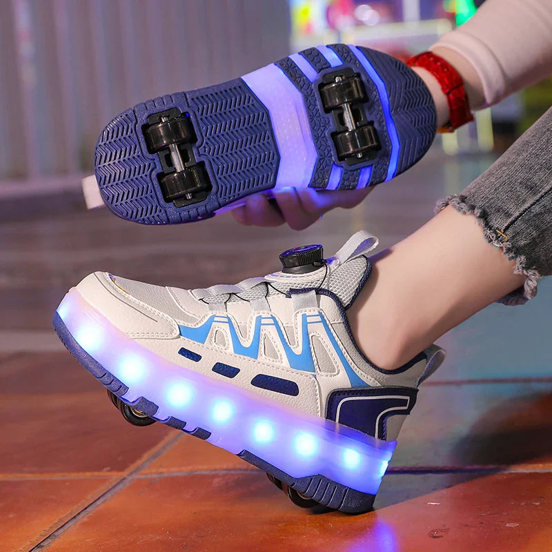 Children's And Teenage Roller Skates - Fashionable Upgraded Edition with Enhanced Stability - Detachable Dual-Use Sports Shoe