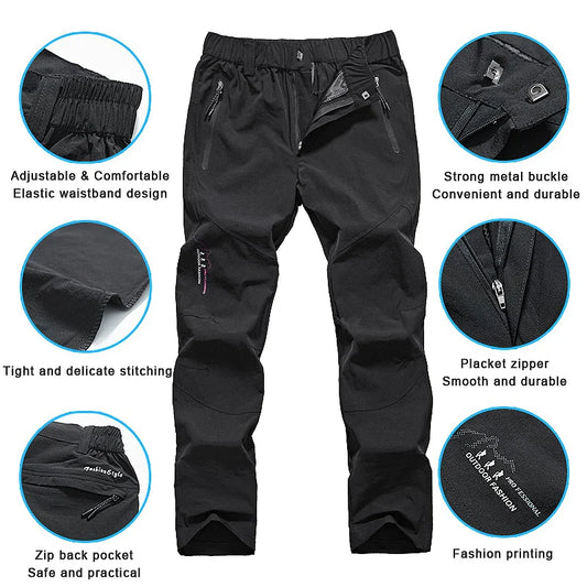Women Hiking Pants Camping Trekking Running Climbing Mountain Trousers Lightweight Quick Dry Waterproof Summer Pants