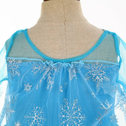 Jasmine Rapunzel Snow Queen Elsa Princess Dress Girl Mesh Sequin Dress Kids Cosplay Belle Aurora Costumes Carnival Party Gowns