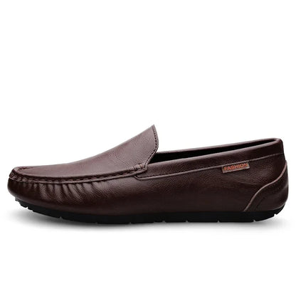 Genuine Leather Men Casual Shoes Slip on Mens Loafers Lightweight Comfortable Walking Shoes Breathable Formal Dress Shoes