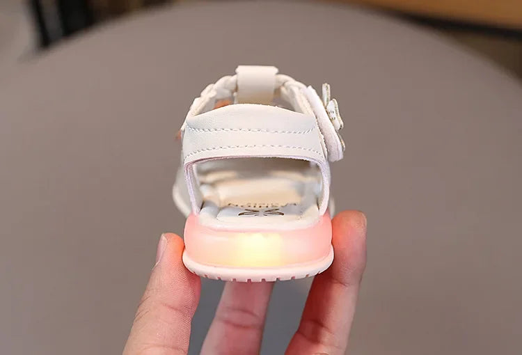 Girls Summer Fashion Light Hollow Breathable Sandals Toe Anti Kick Children Princess Shoes Toddler Toe Flower Toddler Shoes