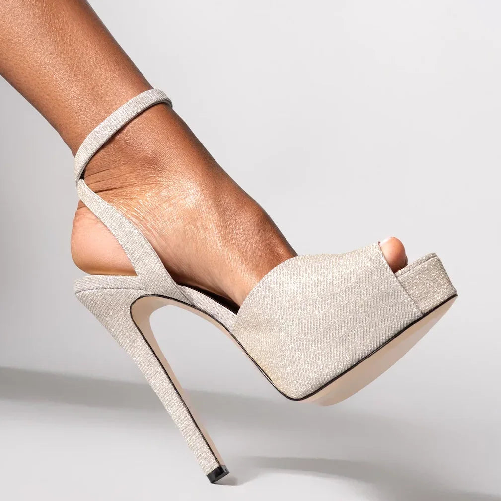 Red Patent Leather Platform High Heels  Stiletto Ankle Buckle Strap Solid New Arrivals Fashion Slingback Buckle Strap Shoes