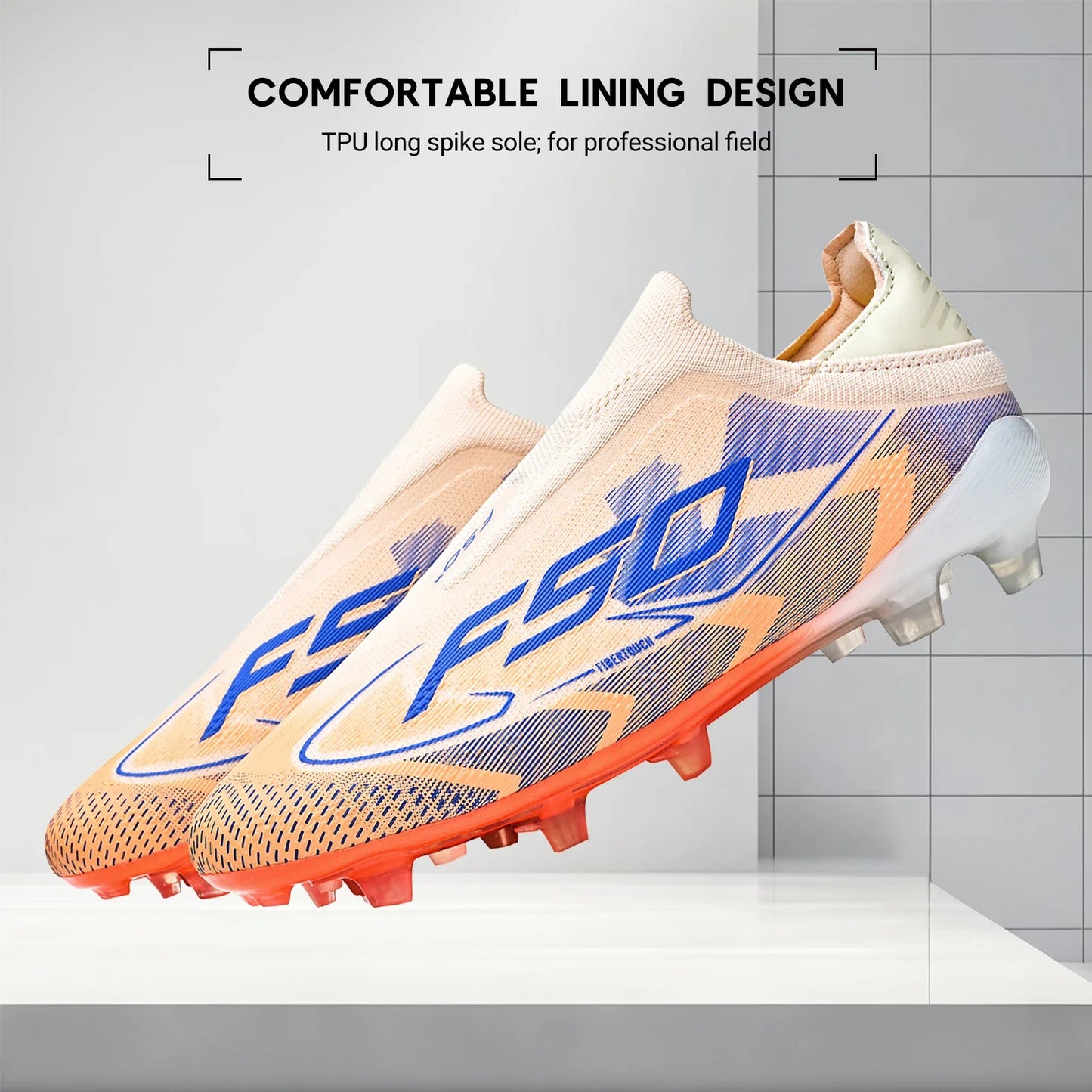 AG/FG Firm Ground Soccer Cleats for Men Women Kids Youth PU Fabric Rubber Sole Non-Slip Wear-Resistant Training Boots