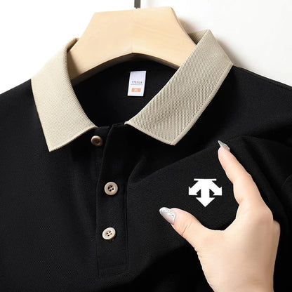 New Designer Original Men's Polo Shirt New Collar Luxury Printed Short Sleeved Casual Business T-shirt Comfortable Men's Wear
