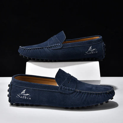 Quality Men's Suede Slip On Loafers Fashion Lightweight Breathable Wallking Driving Shoes Comfort fashion Outdoor Men's Sneakers