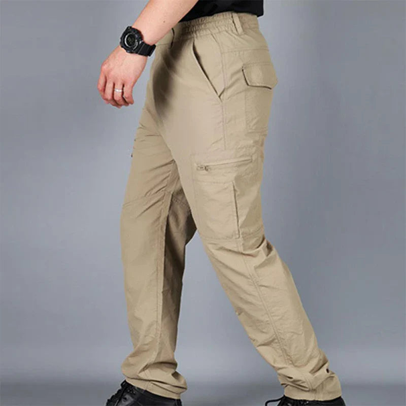 Summer Quick Dry Pants Men Tactical Cargo Trousers Outdoor Work Waterproof Cargo Trousers Multi-pocket Wear-Resistant Train Pant