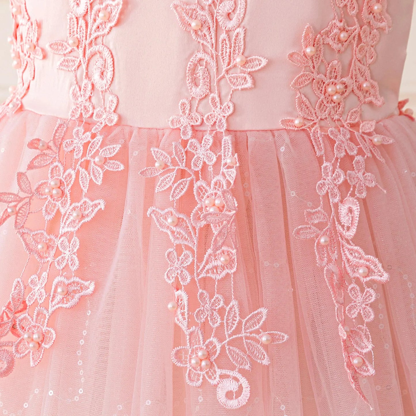Summer Flower Baptism Bridesmaids Girls Dress Tulle Wedding Birthday Princess Party Dress Girls Graduation Evening Kids Clothing