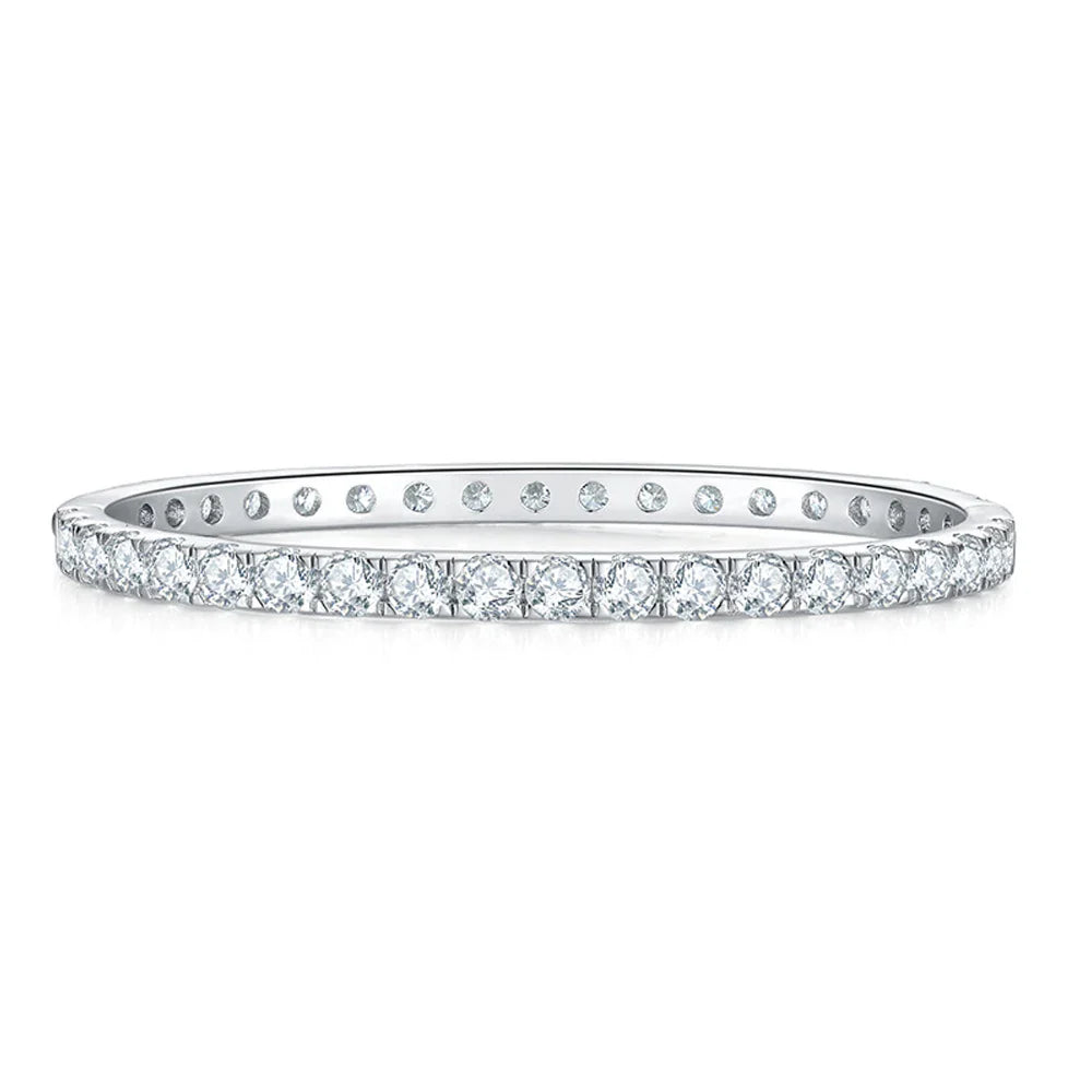 D VVS1 Full 4mm Moissanite Bangles GRA Certified s925 Sterling Sliver Plated 18k Bracelets for Women Party Gift Jewelry