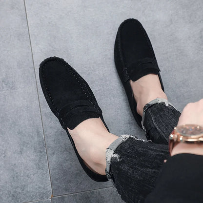 New Suede Men Casual Shoes Fashion Male Lazy Shoes Breathable Comfort Slip-on Mens Driving Shoes Luxury Brand Loafers Moccasins
