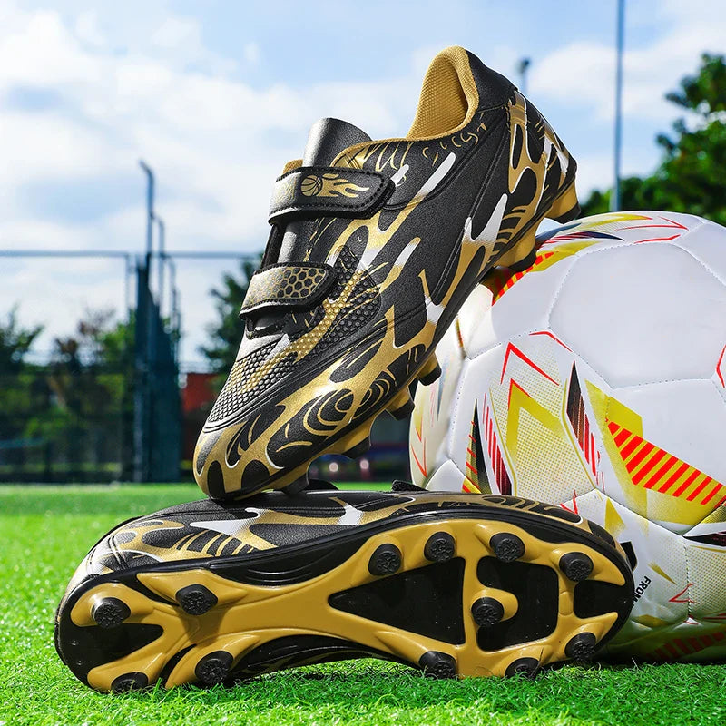 New Hot Kids Soccer Shoes School Football Boots Boys Girls Cleats Grass Sneakers Child Outdoor Athletic Training Sports Footwear
