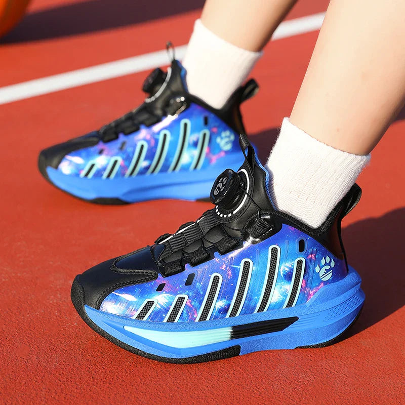 Children‘s Basketball Shoes Non-slip Breathable Basketball Training Sneakers Lace-up Boys Girls Sports Shoes Kids Athletic Shoes