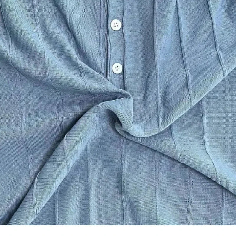 Men's Short-Sleeved Polo Shirt with Lapel Collar, Business Casual Style, Pure Color Sweater, New Fashionable Design, Plus Size