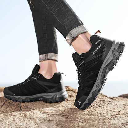 High Quality Leather Hiking Shoes Durable Outdoor Sport Men Trekking Leather Shoes Lace-Up Climbing Hunting Sneakers