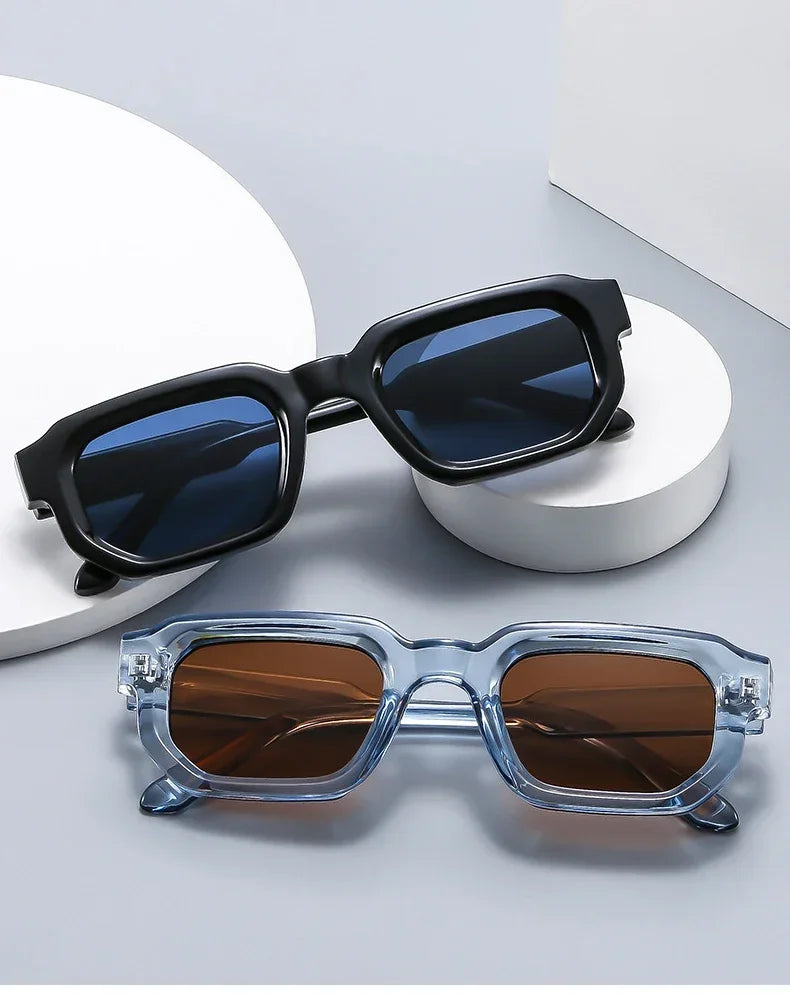 Fashion Blue Square Sunglasses For Women Men Retro Luxury Designer Clear Lens Sun Glasses Shades UV400 Eyeglasses