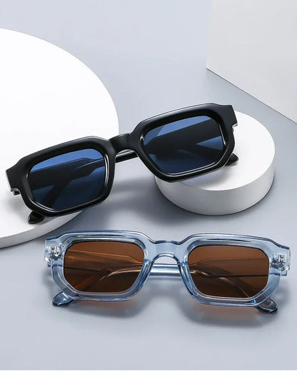 Fashion Blue Square Sunglasses For Women Men Retro Luxury Designer Clear Lens Sun Glasses Shades UV400 Eyeglasses