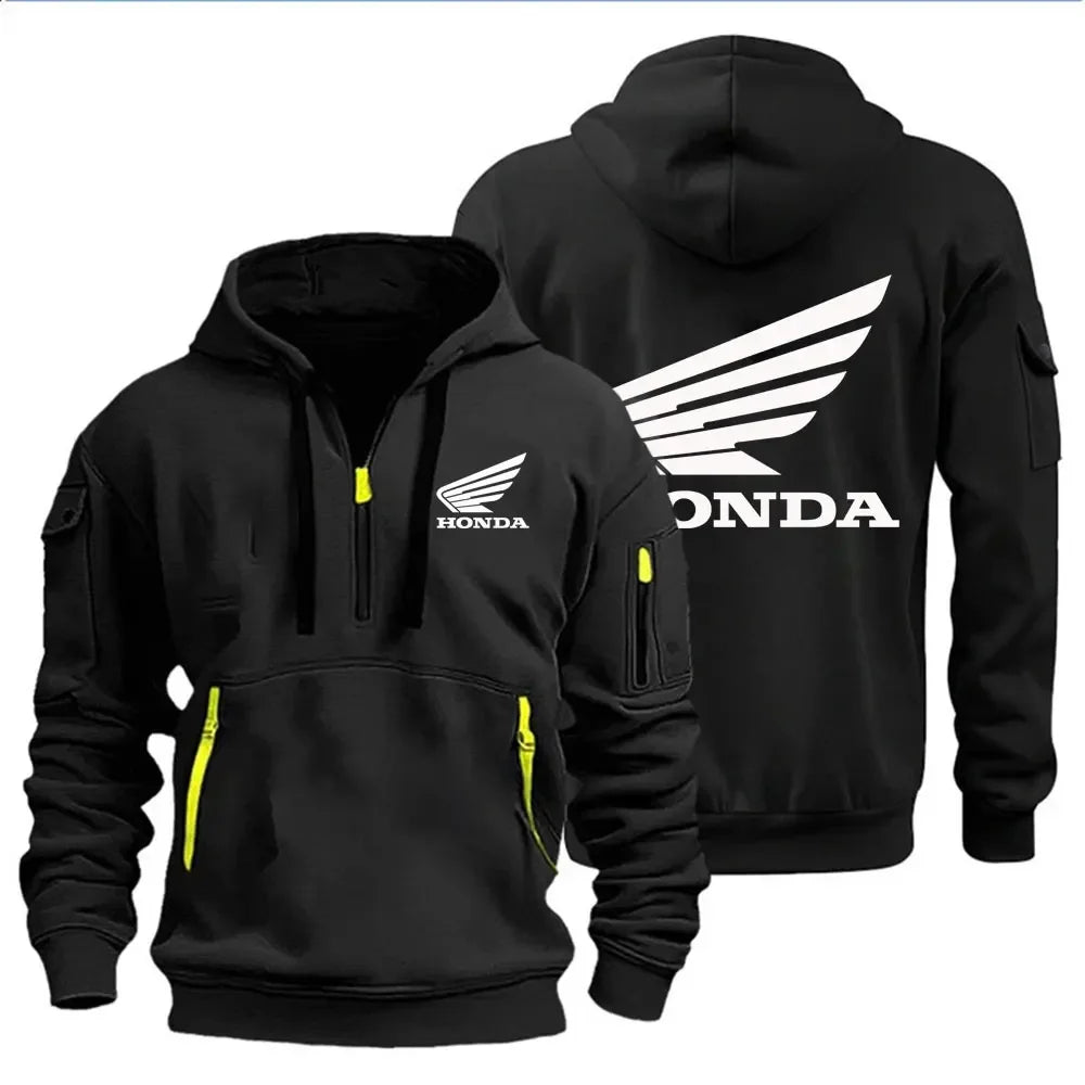 Men's Hoodies Motorcycle Jackets Wings Logo Printed Sweatshirt Pullover Trendy Motorcycle Jackets for Autumn and Winter
