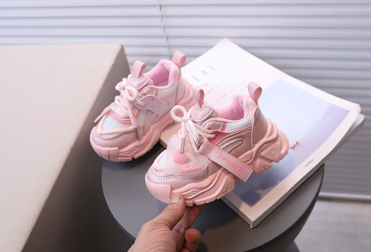 Girl Child Sport Shoe 2026 Spring Mesh Breathable Toddlers School Running Sneakers Fashion Non-slip Kids Boys Basketball Shoes