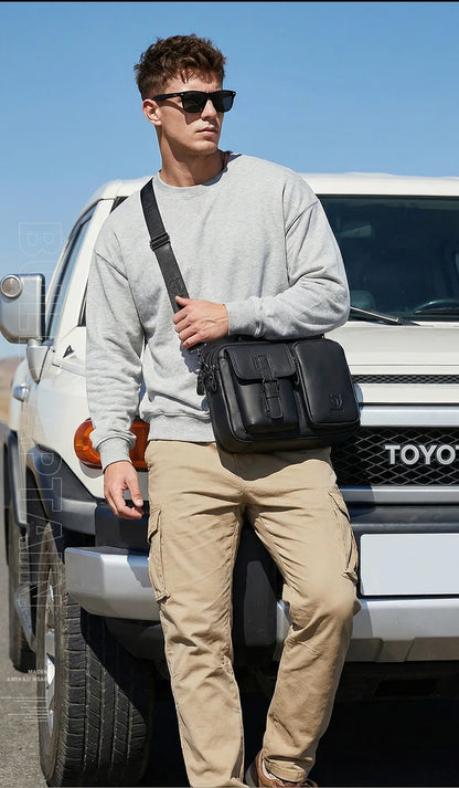New Genuine Leather Men Crossbody Bag Male Briefcase Messenger Bag Casual Business Briefcase Style Men Shoulder Bag