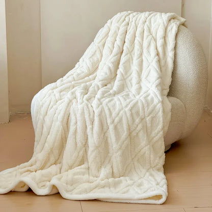 Soft Warm Lamb Fleece Blanket for Bed Sofa Winter Fall and Winter Cozy Flannel Cover for Office Nap Air Conditioning