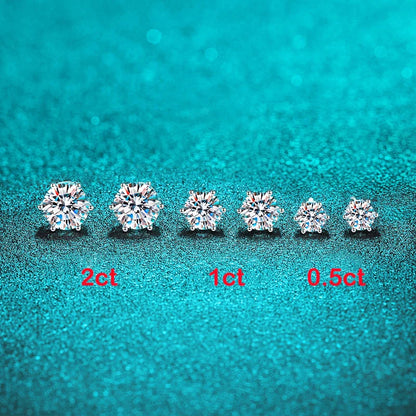 Screw Thread 1-4CT Moissanite Earring Studs for Women Men  Solitaire Ear Stud 100% S925 Solid Silver White Gold Plated
