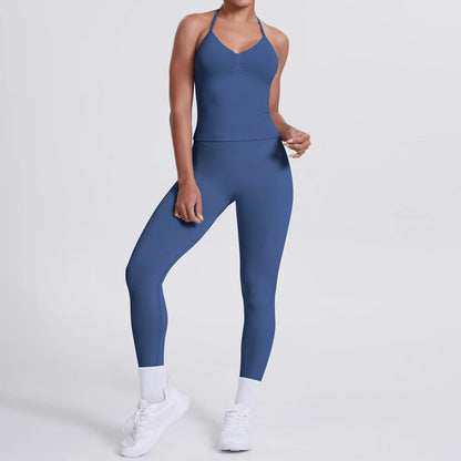 2 Piece Yoga Clothes Women Tracksuit Athletic Wear Pilates Fitness Suit Gym Workout Push Up Clothes Sports Bra Leggings Suit