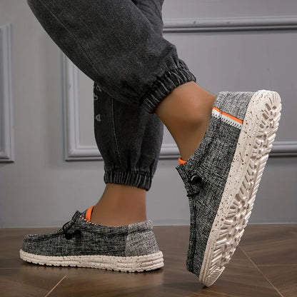 Sapatênis Masculino Lona Loafers Confortável Respirável Sapatos Masculinos Casuais Sapatos de Direção Sapatos Vulcanizados Sapatos Baixos Sapatos de Caminhada Masculinos
