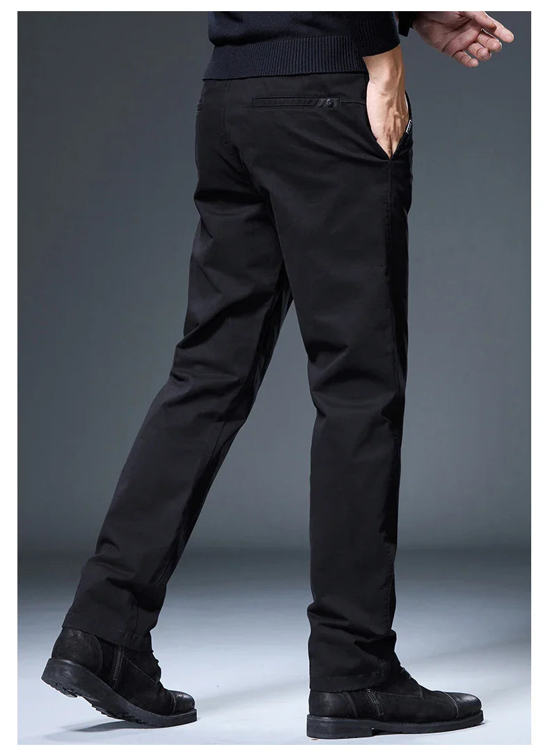 Spring Autumn Male Casual Pants Korean Mens Clothing Business Straight Work Trousers Solid Color Classic Versatile Man Pants