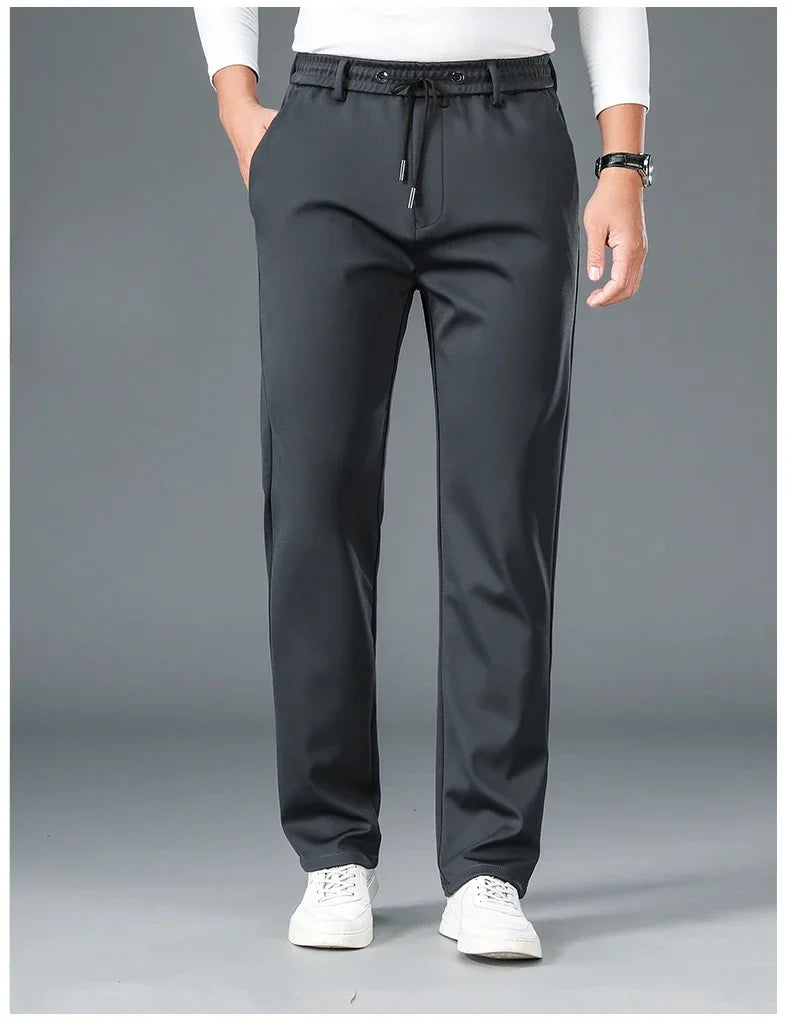 Men's Stretch Casual Pants Autumn Elastic Waist Straight Jogger Sweatpants Korean Business Classic Brand Trousers Male Clothing