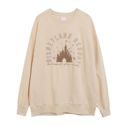 Embroidery Sweatshirt Women O Neck Pullover Tops Female Casual Loose Jumper Oversized Unisex Couple