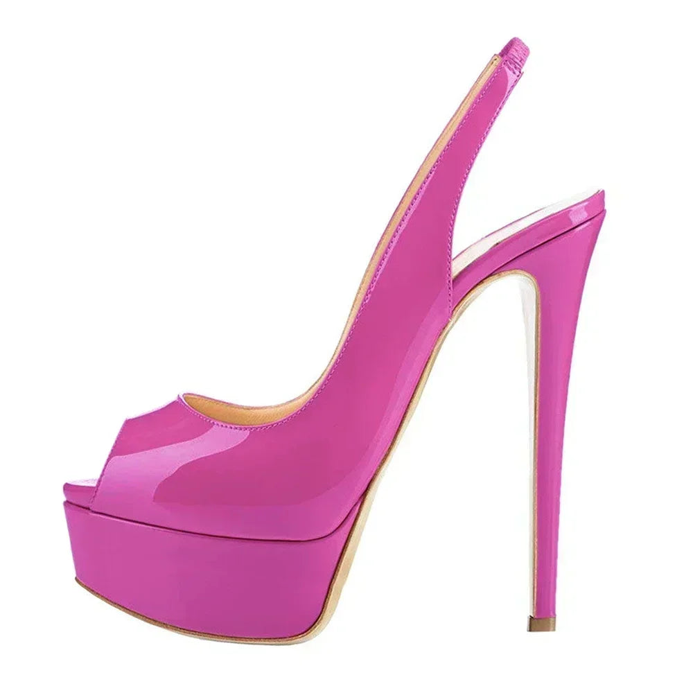 Women Sandals Sexy Pumps 14CM Platform Stripper High Heels Open Toe Stilettos Gladiator Party Dress Wedding Shoes Large Size 44