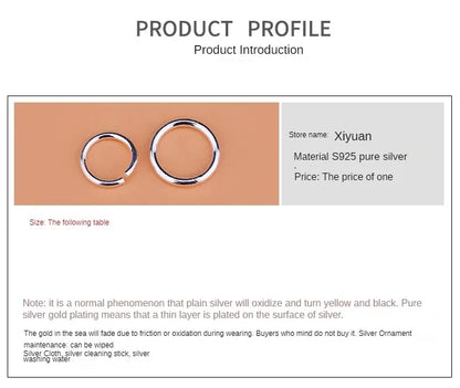 10PCS 925 Sterling Silver Accessories Open Ring Connection Ring Open Ring, hand-made diy bracelet necklace live closed ring
