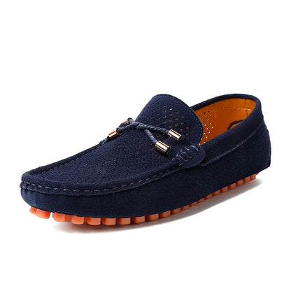 Mens Casual Shoes Genuine Leather Man Loafers Slip on Flats Lightweight Mens Driving Shoes Lazy Shoes