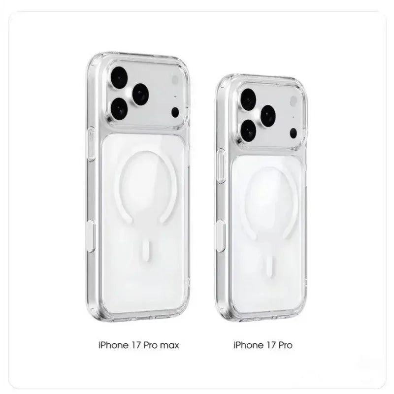 Magsafe Case For iPhone 17 Pro  17 Pro Max 17 Back Cover Transparent magnetic Wireless Charging