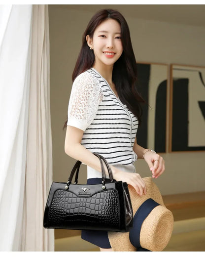 2024 Genuine High Quality  Luxury Handbag Designer Crossbody Bags for Women  Fashion Crocodile Pattern  Shoulder Bag Totes Bags