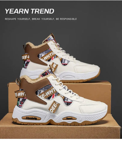 Snow Boots Men Boot High Top Winter Student Sports Plush Lace Up Anti Slip Comfortable Outdoor Warm Cold Proof Cotton Shoes