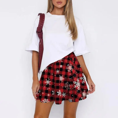 Retro Plaid Pleated Skirts Skirt Y2K Streetwear Vintage School Uniform A-Line Gym Student Short Skirt Girl Xmas Dress Up