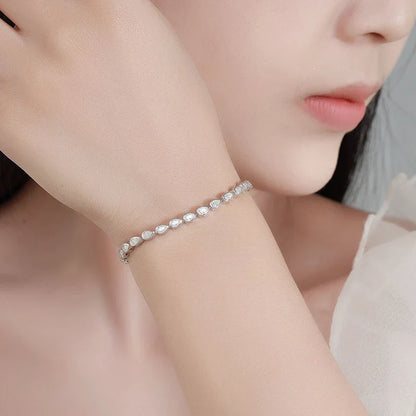 Full Asscher Cut 3x3mm 0.15CT Bezel Type Moissanite Tennis Bracelet for Women Men Party 925 Silver GRA Certified Bracelets