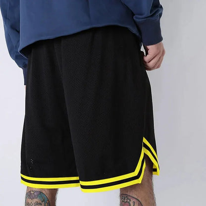New Summer Men's Shorts Black And Yellow Patchwork No.8 And 24 Basketball Pants Casual Fitness Jogging Street Ball Sweatpants