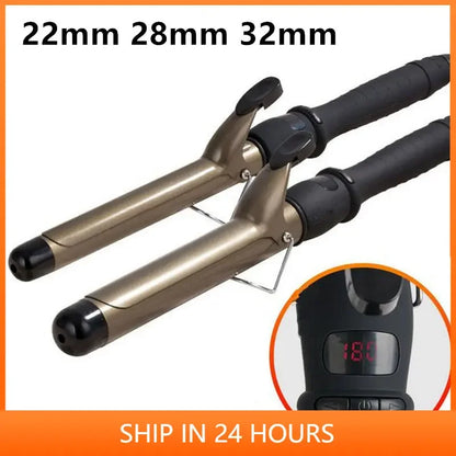 Professional 22mm 32mm LCD Hair Curler Adjustment Temperature Hair Curler Ceramic Curling Roller Wand Wavers Styling Tool