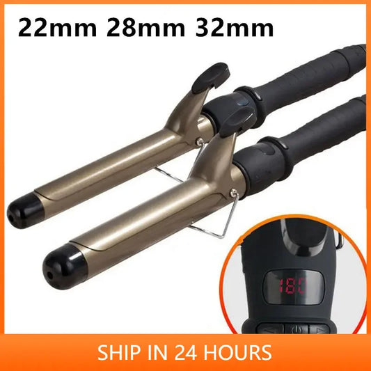 Professional 22mm 32mm LCD Hair Curler Adjustment Temperature Hair Curler Ceramic Curling Roller Wand Wavers Styling Tool