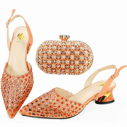 High Quality African Style Ladies Shoes And Bags Set Latest purple Italian Shoes And Bag Set For Party  HAE1-7