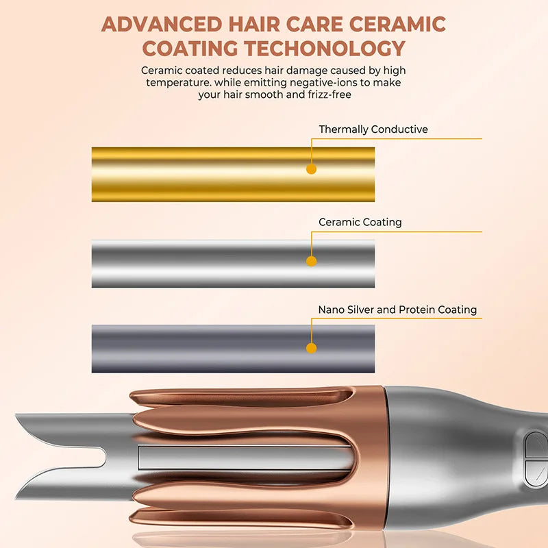 3 grades LCD display 32mm Silver Automatic Curling Iron Large Curling Female Hair Styling Tool Big Wave Salon Accessories Tool