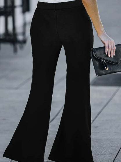Elegant and gentle street style hot pleated design flared pants
