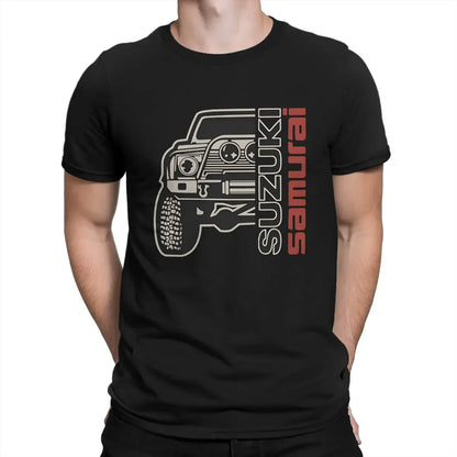 O Neck Tees New Arrival  oversized graphic harajuku Men Samurai Car T Shirts S-SUZUKI Pure Cotton Clothing Crazy Short Sleeve