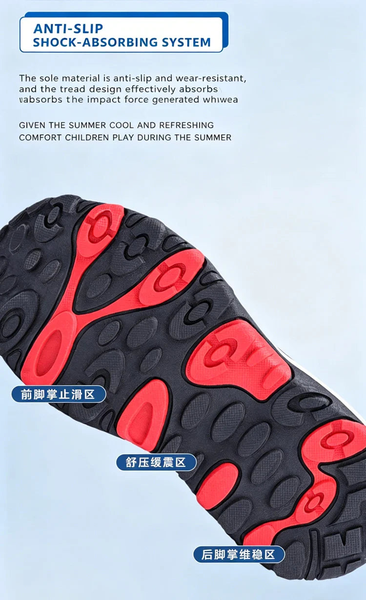 Summer Sport Sandals for Children's 5-16 Years Boys Breathable Anti-Slip Beach Water Shoes Outdoor Anti-Bump Walking Sandails