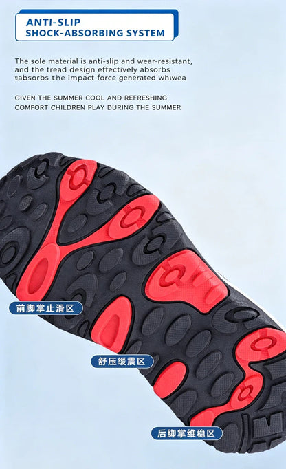 Summer Sport Sandals for Children's 5-16 Years Boys Breathable Anti-Slip Beach Water Shoes Outdoor Anti-Bump Walking Sandails