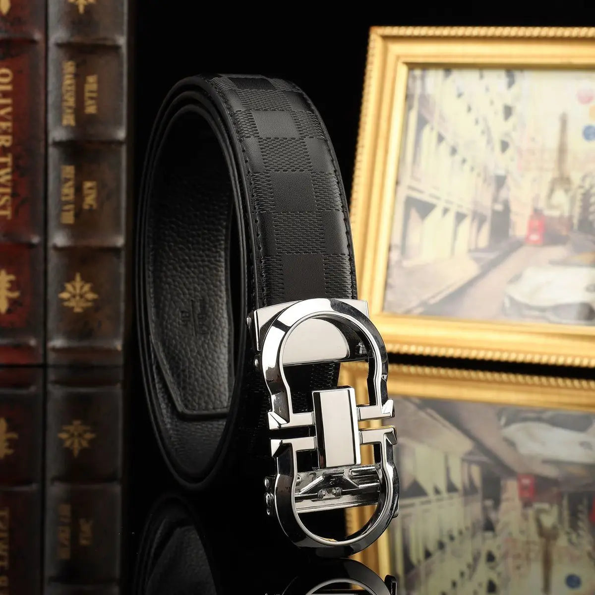 2026 Hot Selling Men's Belt - Genuine Leather Automatic Buckle, Luxury High Quality Waistband for Business & Casual Wear