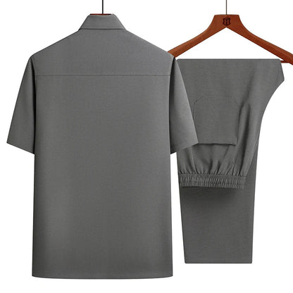 Shirts + Pants 2025 summer new style Sportswear Men's Casual Sets Male Fashion Chinese style shirts and trousers M-4XL