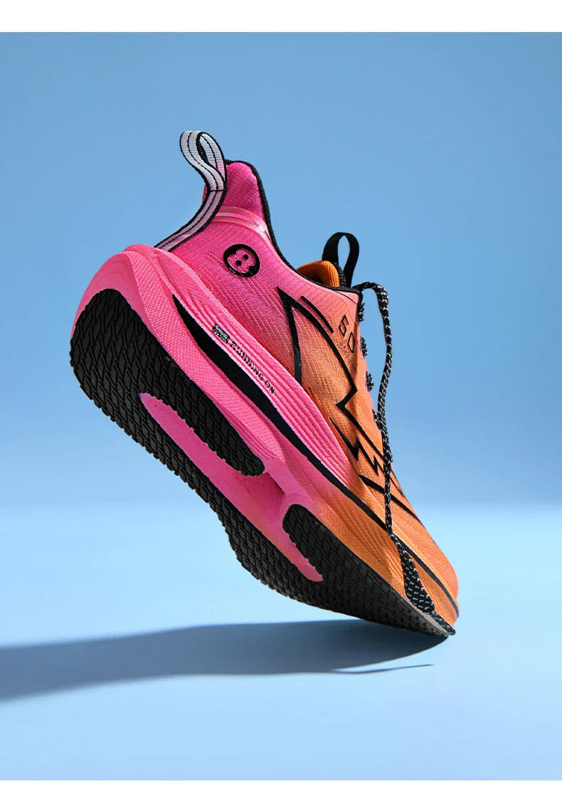 Men's Shoes Carbon Plate Cushioning Road Running Shoes Fashionable Printed Lace Up Tennis Shoes Non-slip Breathable Sports Shoes